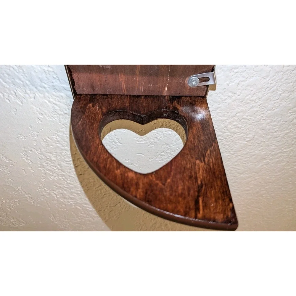 vintage wooden heart shelf 38.5